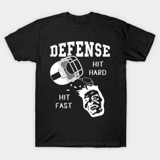 Football Player Defense Hit Hard Football Fan T-Shirt